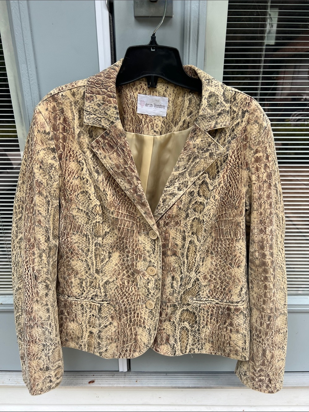 Vintage erin london Python Snakeskin Print Blazer Jacket